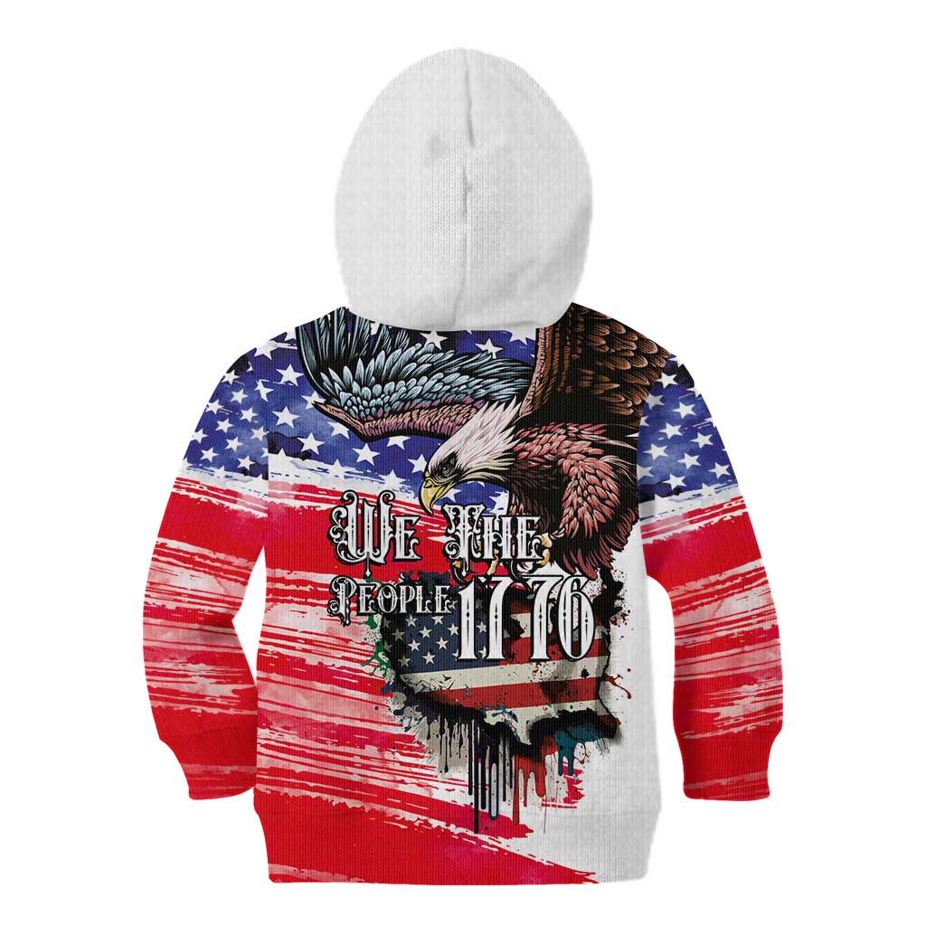 The United States Independence Day Kid Hoodie We The People Watercolor Style