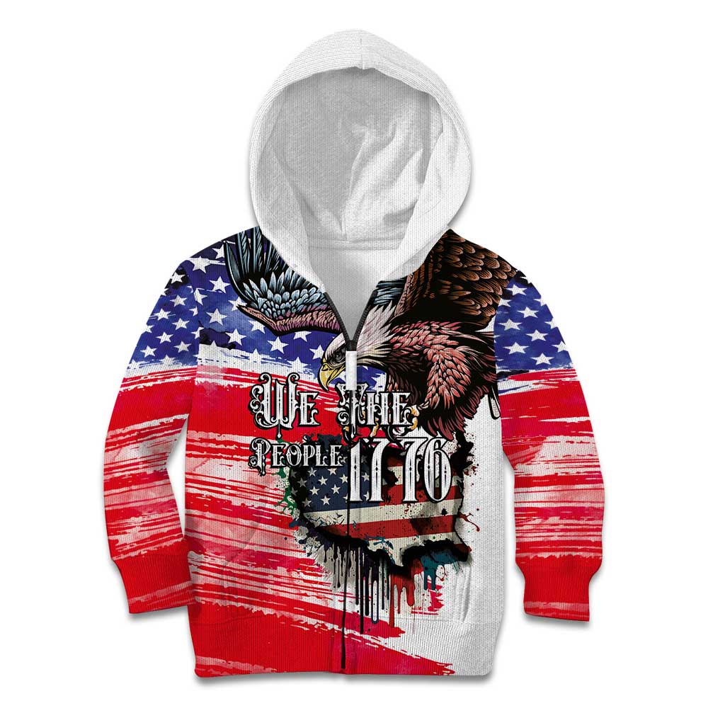 The United States Independence Day Kid Hoodie We The People Watercolor Style