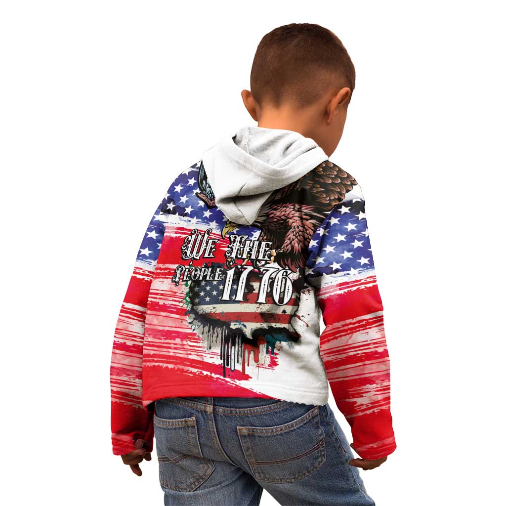 The United States Independence Day Kid Hoodie We The People Watercolor Style