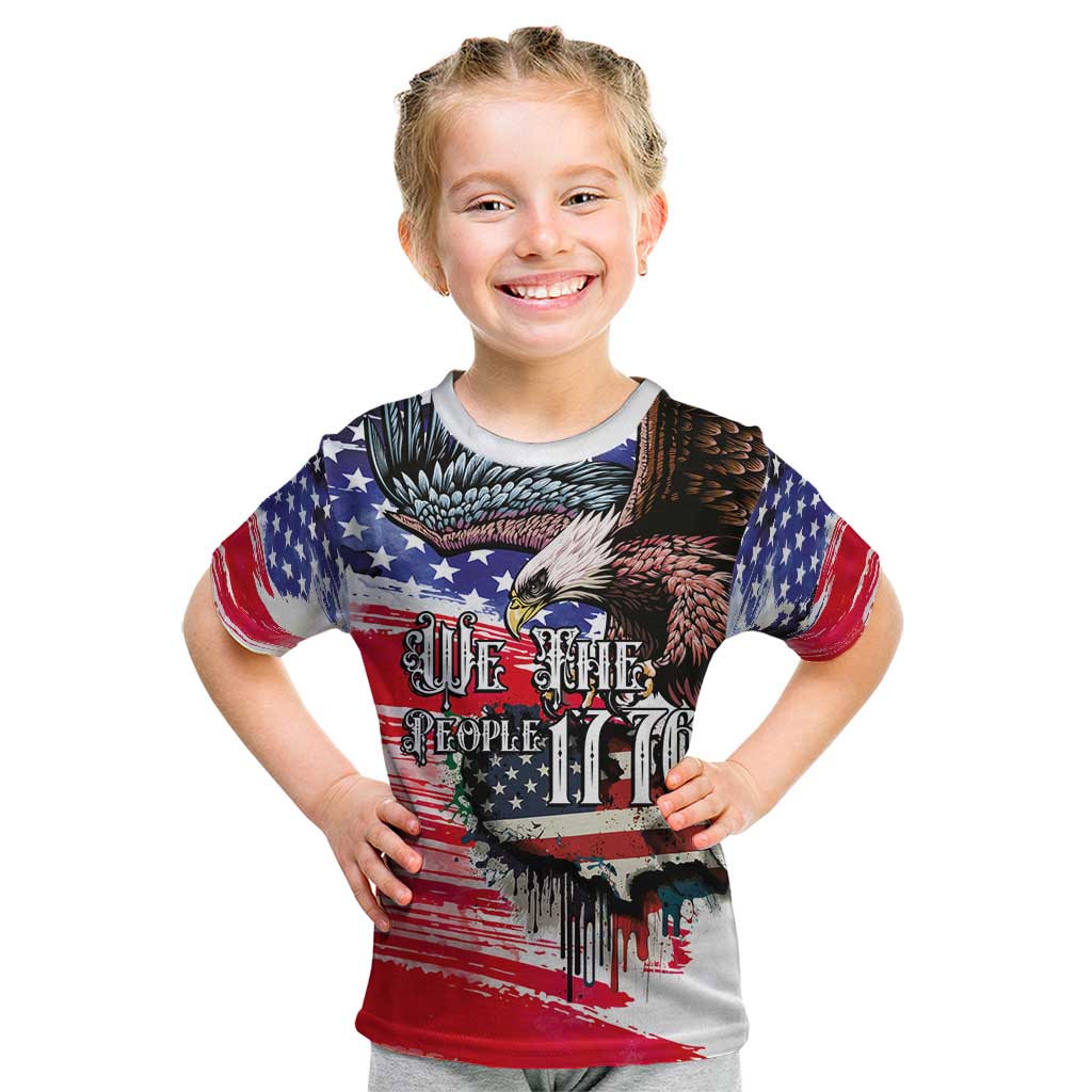 The United States Independence Day Kid T Shirt We The People Watercolor Style