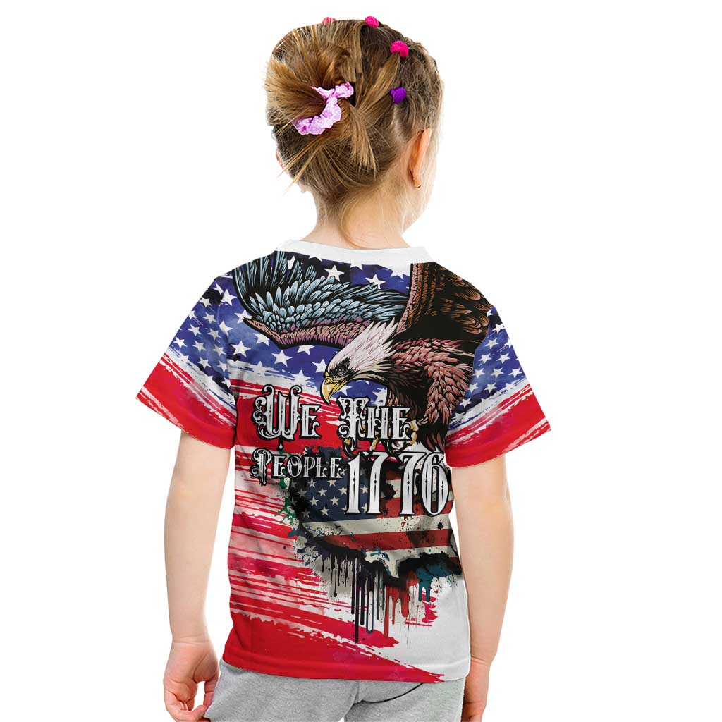 The United States Independence Day Kid T Shirt We The People Watercolor Style