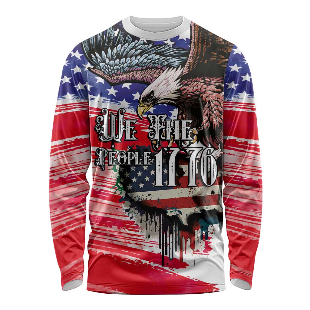 The United States Independence Day Long Sleeve Shirt We The People Watercolor Style