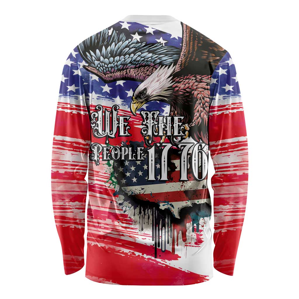 The United States Independence Day Long Sleeve Shirt We The People Watercolor Style