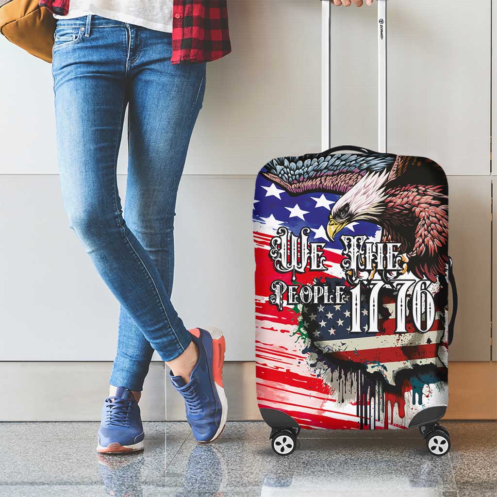 The United States Independence Day Luggage Cover We The People Watercolor Style