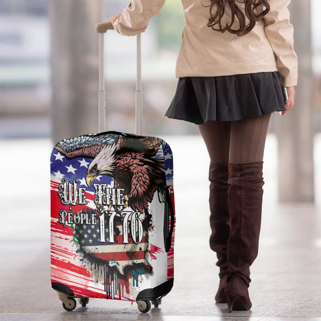 The United States Independence Day Luggage Cover We The People Watercolor Style