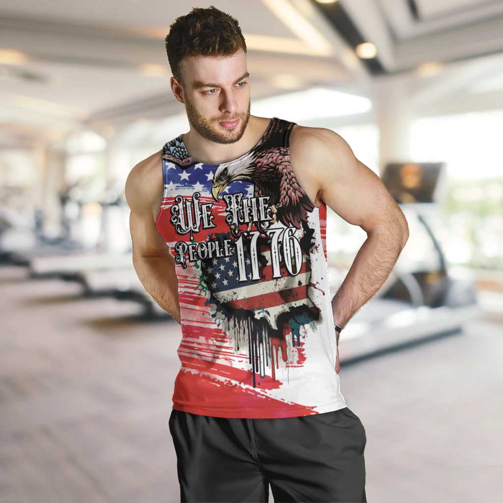 The United States Independence Day Men Tank Top We The People Watercolor Style