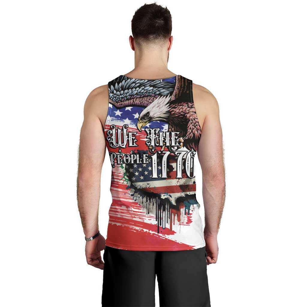 The United States Independence Day Men Tank Top We The People Watercolor Style