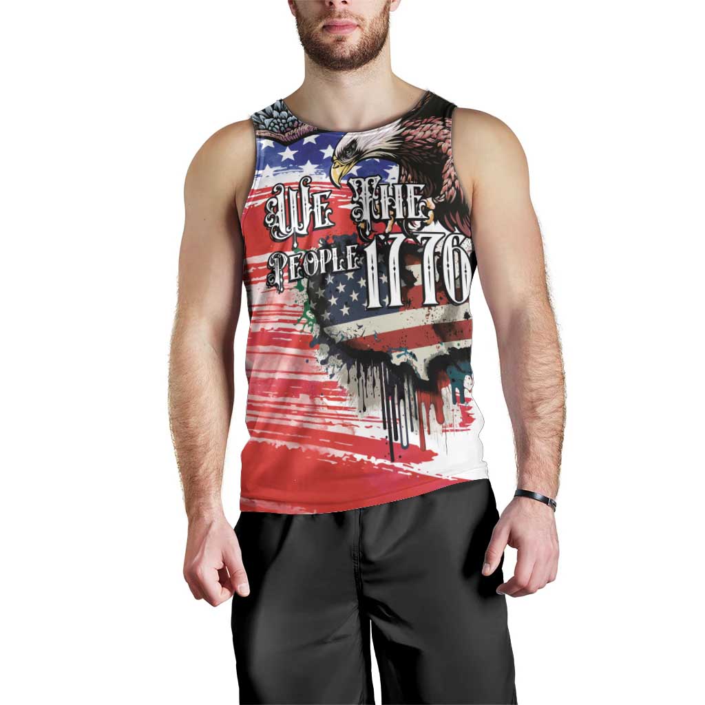 The United States Independence Day Men Tank Top We The People Watercolor Style