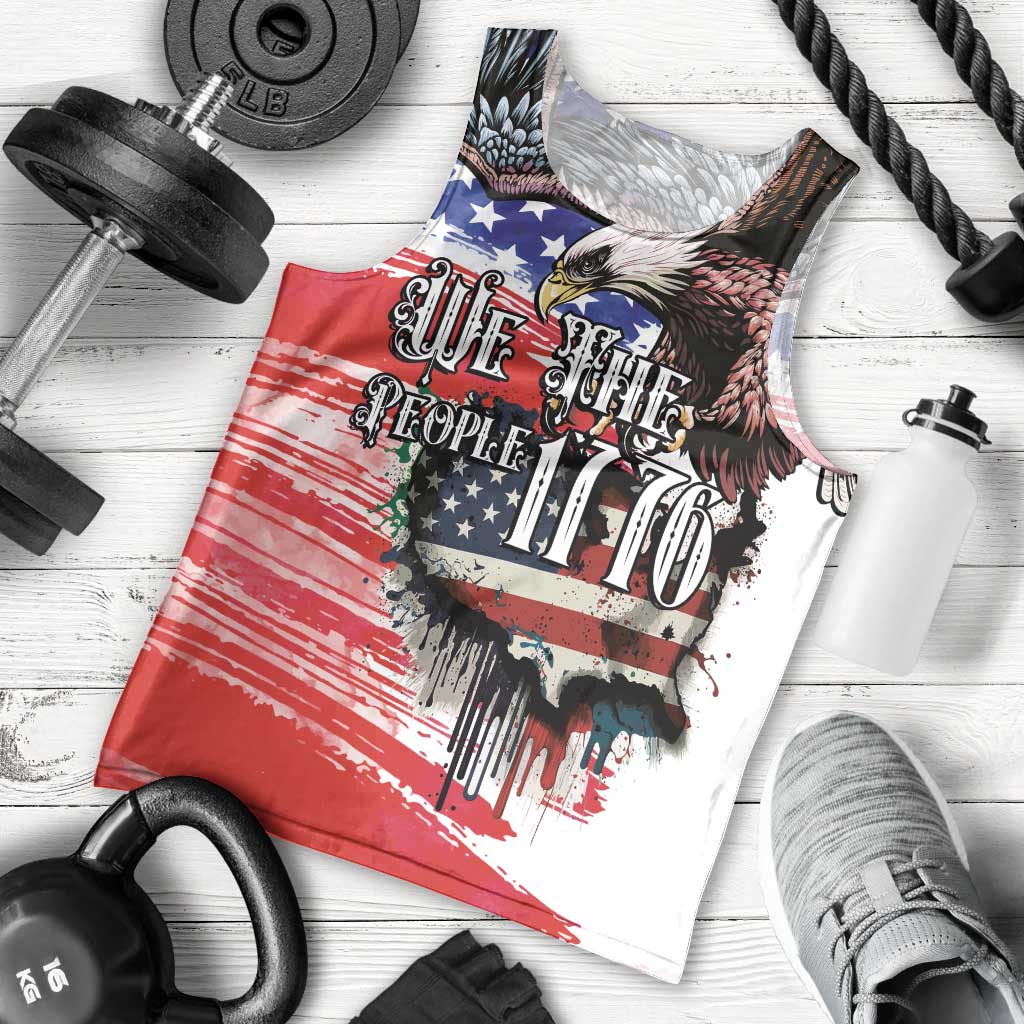 The United States Independence Day Men Tank Top We The People Watercolor Style