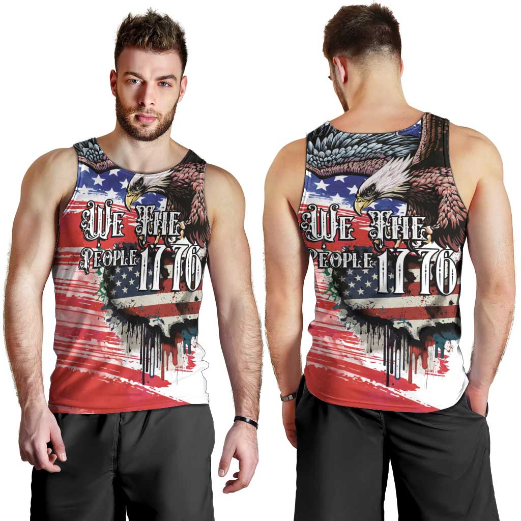 The United States Independence Day Men Tank Top We The People Watercolor Style