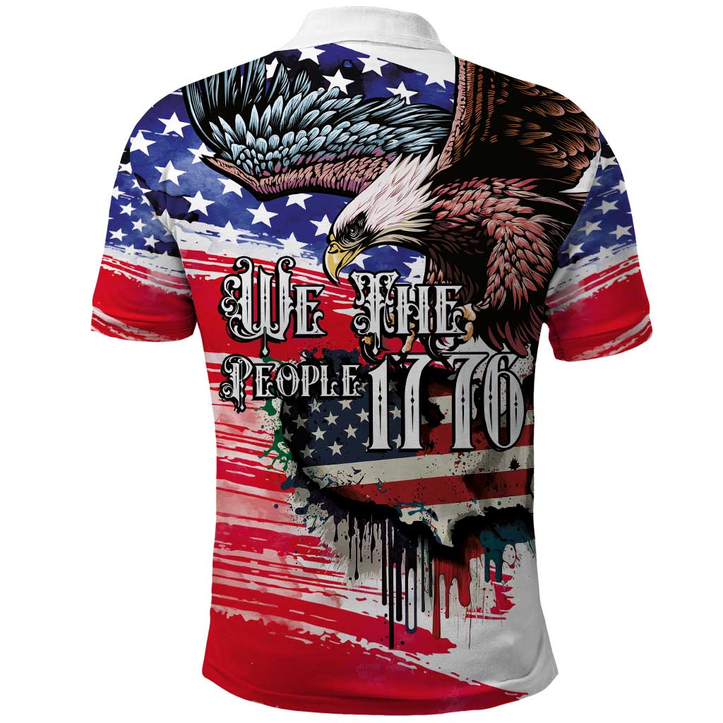 The United States Independence Day Polo Shirt We The People Watercolor Style