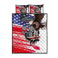 The United States Independence Day Quilt Bed Set We The People Watercolor Style