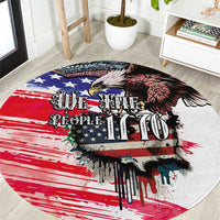The United States Independence Day Round Carpet We The People Watercolor Style