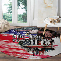 The United States Independence Day Round Carpet We The People Watercolor Style