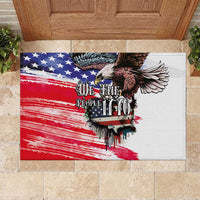 The United States Independence Day Rubber Doormat We The People Watercolor Style