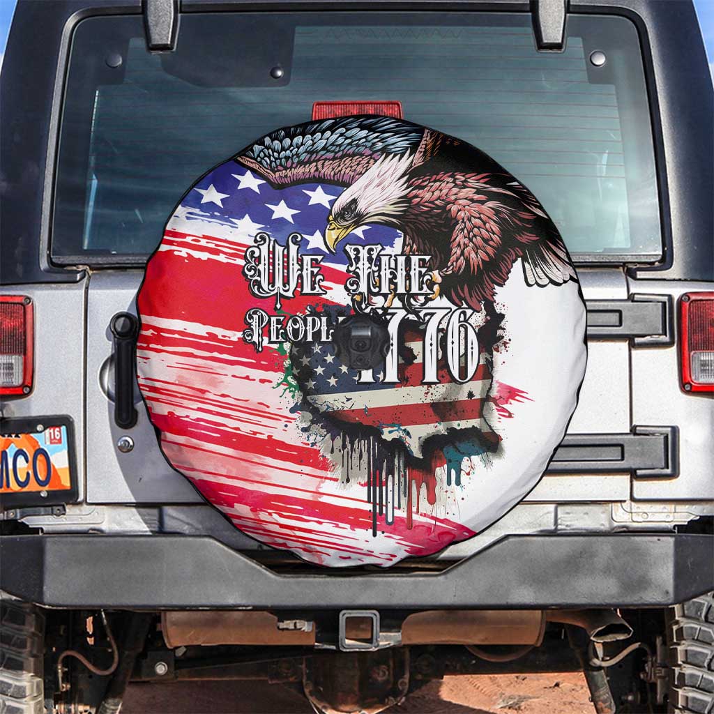 The United States Independence Day Spare Tire Cover We The People Watercolor Style