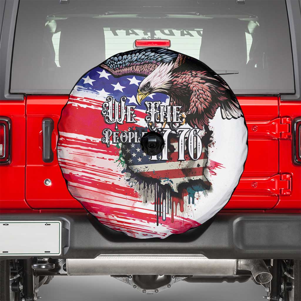 The United States Independence Day Spare Tire Cover We The People Watercolor Style