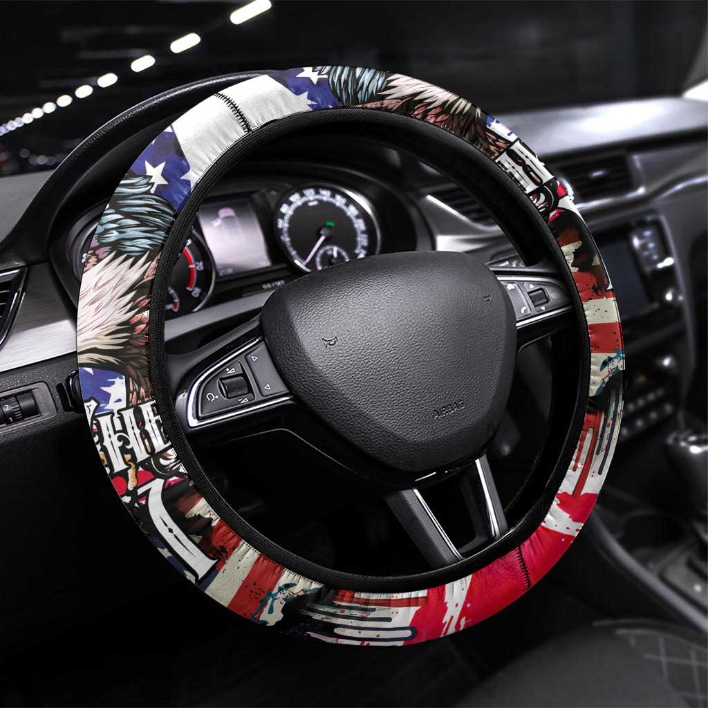 The United States Independence Day Steering Wheel Cover We The People Watercolor Style