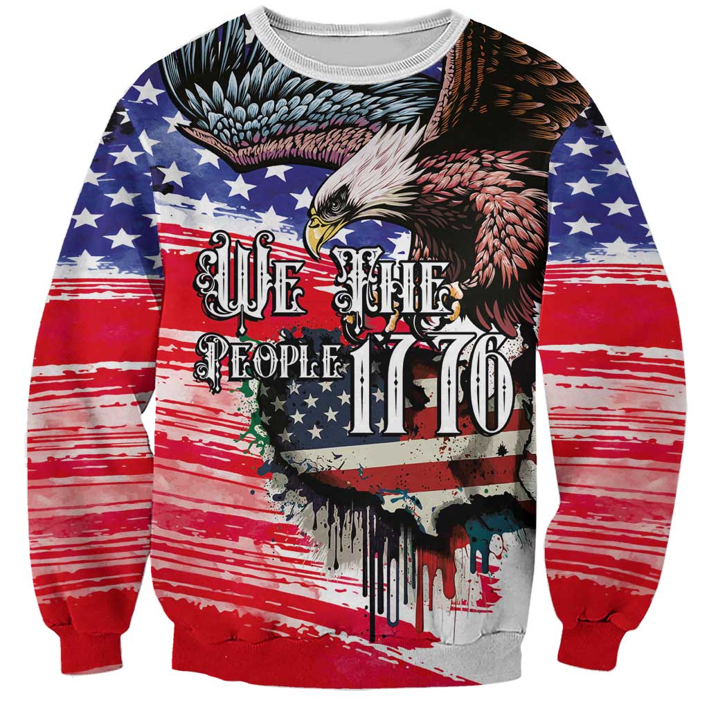 The United States Independence Day Sweatshirt We The People Watercolor Style