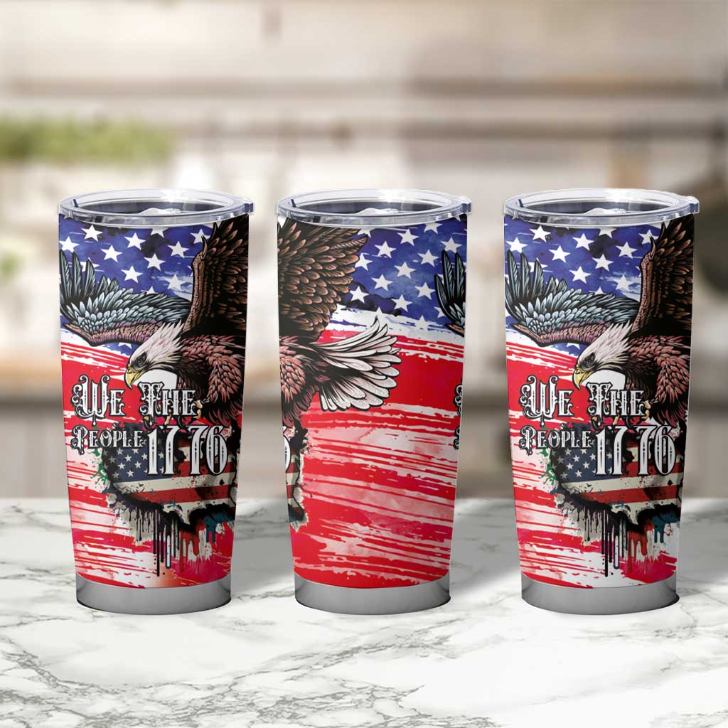 The United States Independence Day Tumbler Cup We The People Watercolor Style