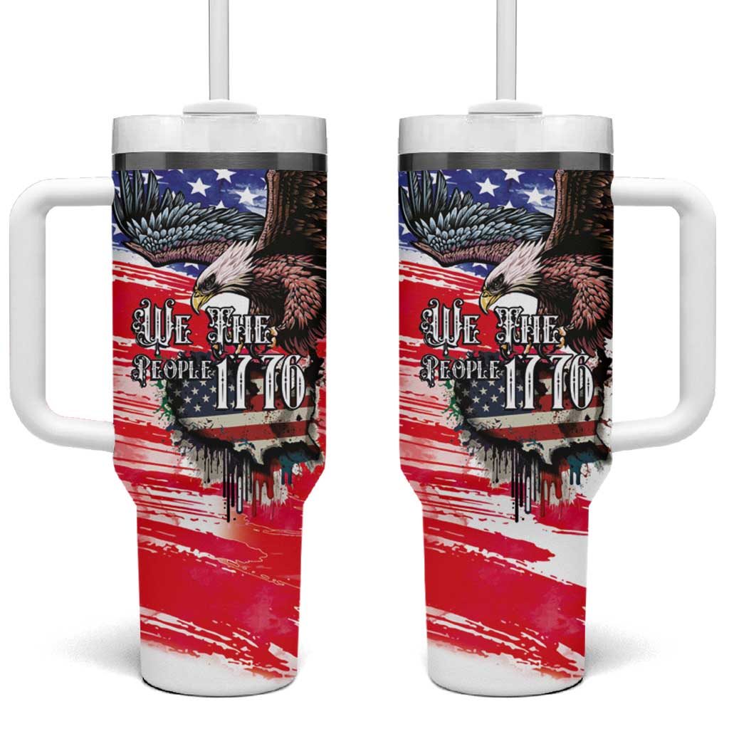 The United States Independence Day Tumbler With Handle We The People Watercolor Style