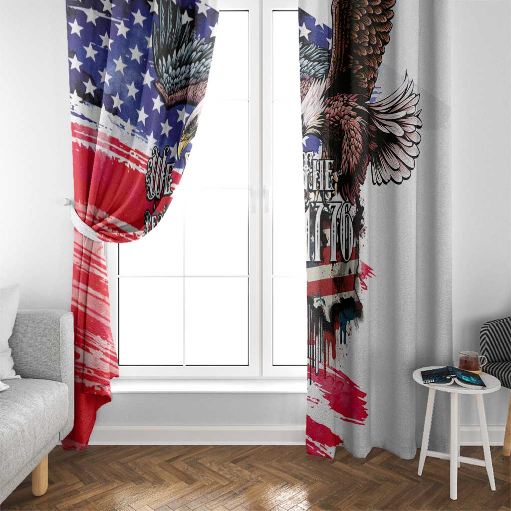 The United States Independence Day Window Curtain We The People Watercolor Style