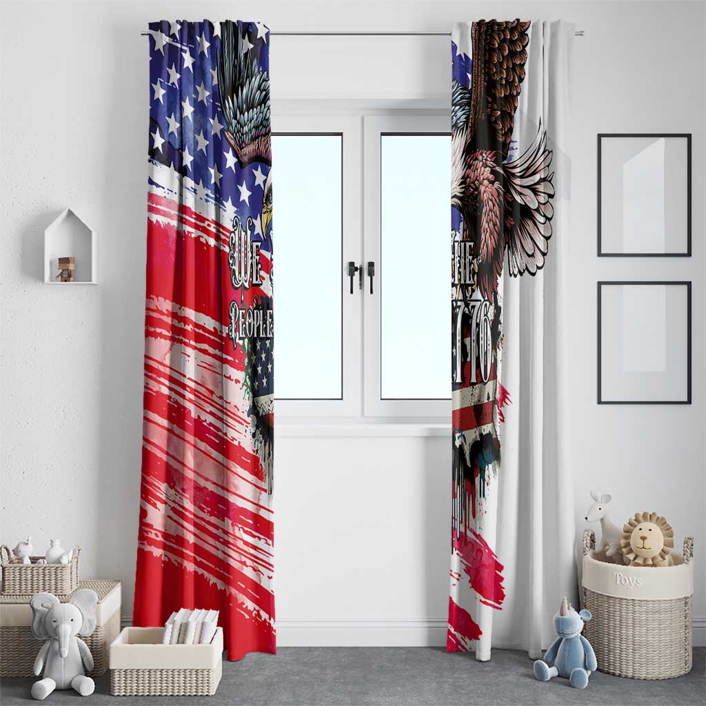 The United States Independence Day Window Curtain We The People Watercolor Style