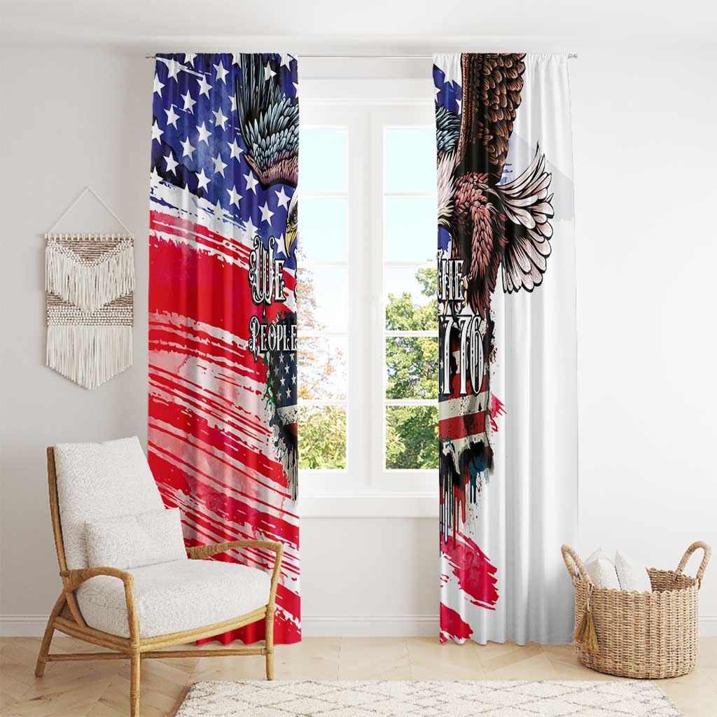 The United States Independence Day Window Curtain We The People Watercolor Style