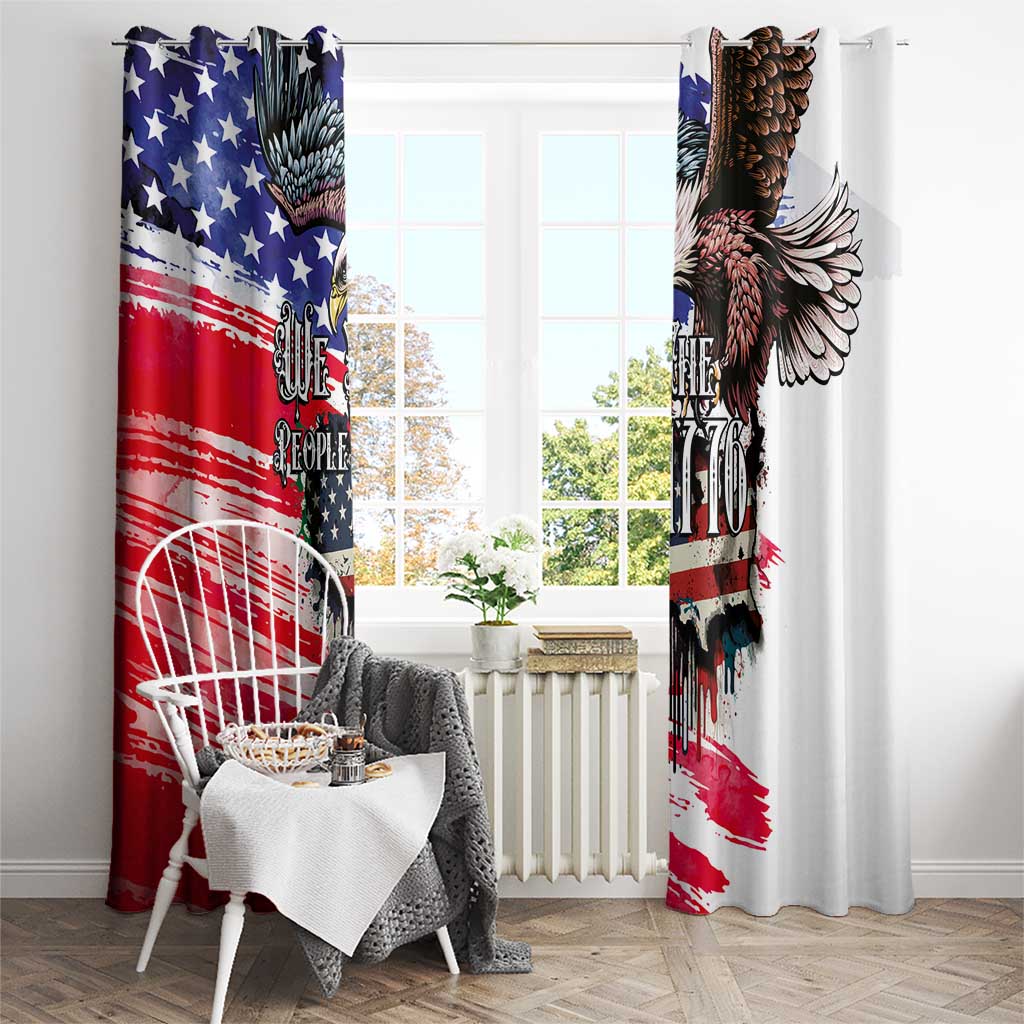 The United States Independence Day Window Curtain We The People Watercolor Style
