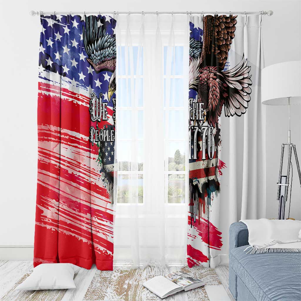 The United States Independence Day Window Curtain We The People Watercolor Style