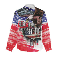 The United States Independence Day Women Casual Shirt We The People Watercolor Style