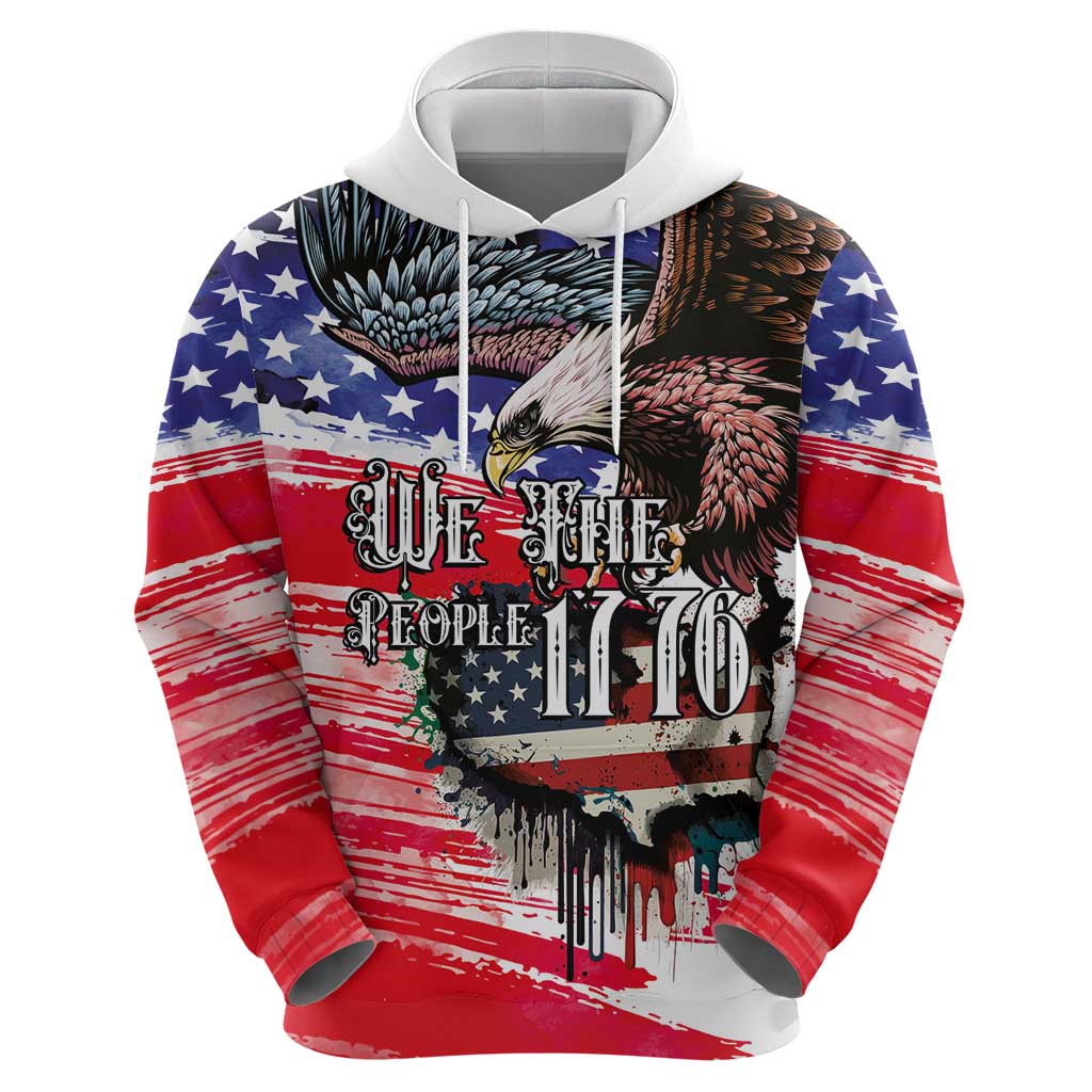 The United States Independence Day Zip Hoodie We The People Watercolor Style