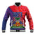 Haiti National Emblem Baseball Jacket Dashiki and Polynesian Pattern