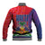 Haiti National Emblem Baseball Jacket Dashiki and Polynesian Pattern