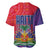 Haiti National Emblem Baseball Jersey Dashiki and Polynesian Pattern