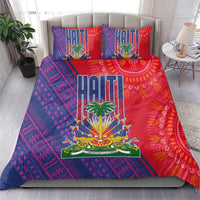 Haiti National Emblem Bedding Set Dashiki and Polynesian Pattern