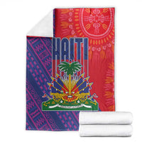 Haiti National Emblem Blanket Dashiki and Polynesian Pattern