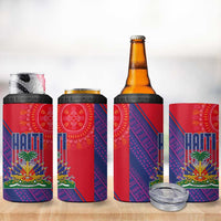 Haiti National Emblem 4 in 1 Can Cooler Tumbler Dashiki and Polynesian Pattern