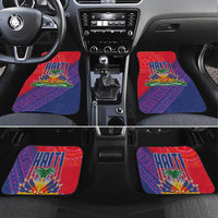 Haiti National Emblem Car Mats Dashiki and Polynesian Pattern
