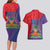 Haiti National Emblem Couples Matching Long Sleeve Bodycon Dress and Hawaiian Shirt Dashiki and Polynesian Pattern