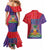 Haiti National Emblem Couples Matching Mermaid Dress and Hawaiian Shirt Dashiki and Polynesian Pattern