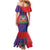 Haiti National Emblem Family Matching Mermaid Dress and Hawaiian Shirt Dashiki and Polynesian Pattern