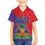 Haiti National Emblem Family Matching Off The Shoulder Long Sleeve Dress and Hawaiian Shirt Dashiki and Polynesian Pattern