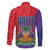 Haiti National Emblem Family Matching Off Shoulder Maxi Dress and Hawaiian Shirt Dashiki and Polynesian Pattern