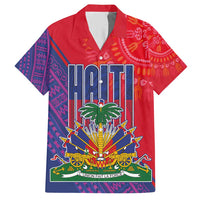 Haiti National Emblem Hawaiian Shirt Dashiki and Polynesian Pattern