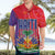 Haiti National Emblem Hawaiian Shirt Dashiki and Polynesian Pattern