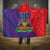 Haiti National Emblem Hooded Blanket Dashiki and Polynesian Pattern
