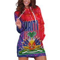Haiti National Emblem Hoodie Dress Dashiki and Polynesian Pattern