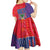 Haiti National Emblem Kid Short Sleeve Dress Dashiki and Polynesian Pattern