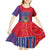 Haiti National Emblem Kid Short Sleeve Dress Dashiki and Polynesian Pattern